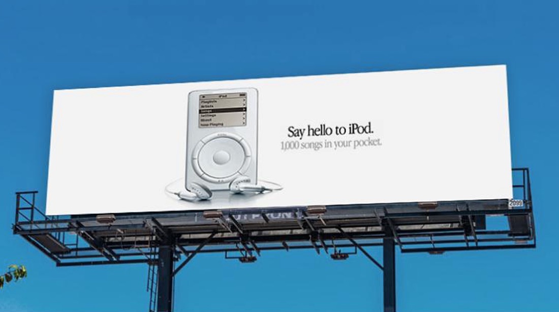 Plakat: Say hello to iPod. 1000 songs in your pocket.